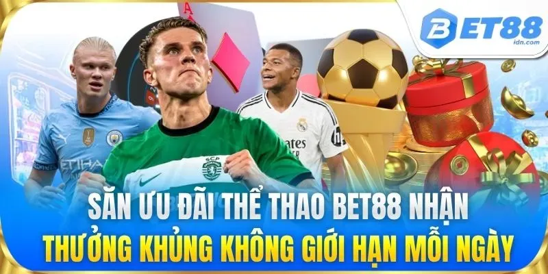 Săn ưu đãi thể thao BET88 nhận thưởng khủng không giới hạn mỗi ngày